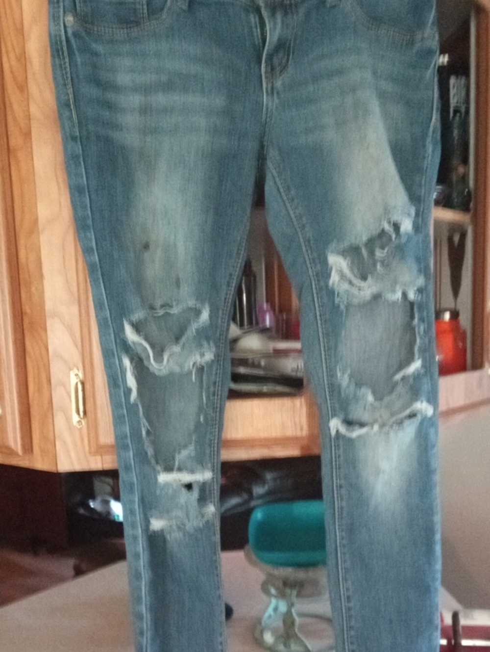 Jade Distressed Medium Blue Skinny Jeans